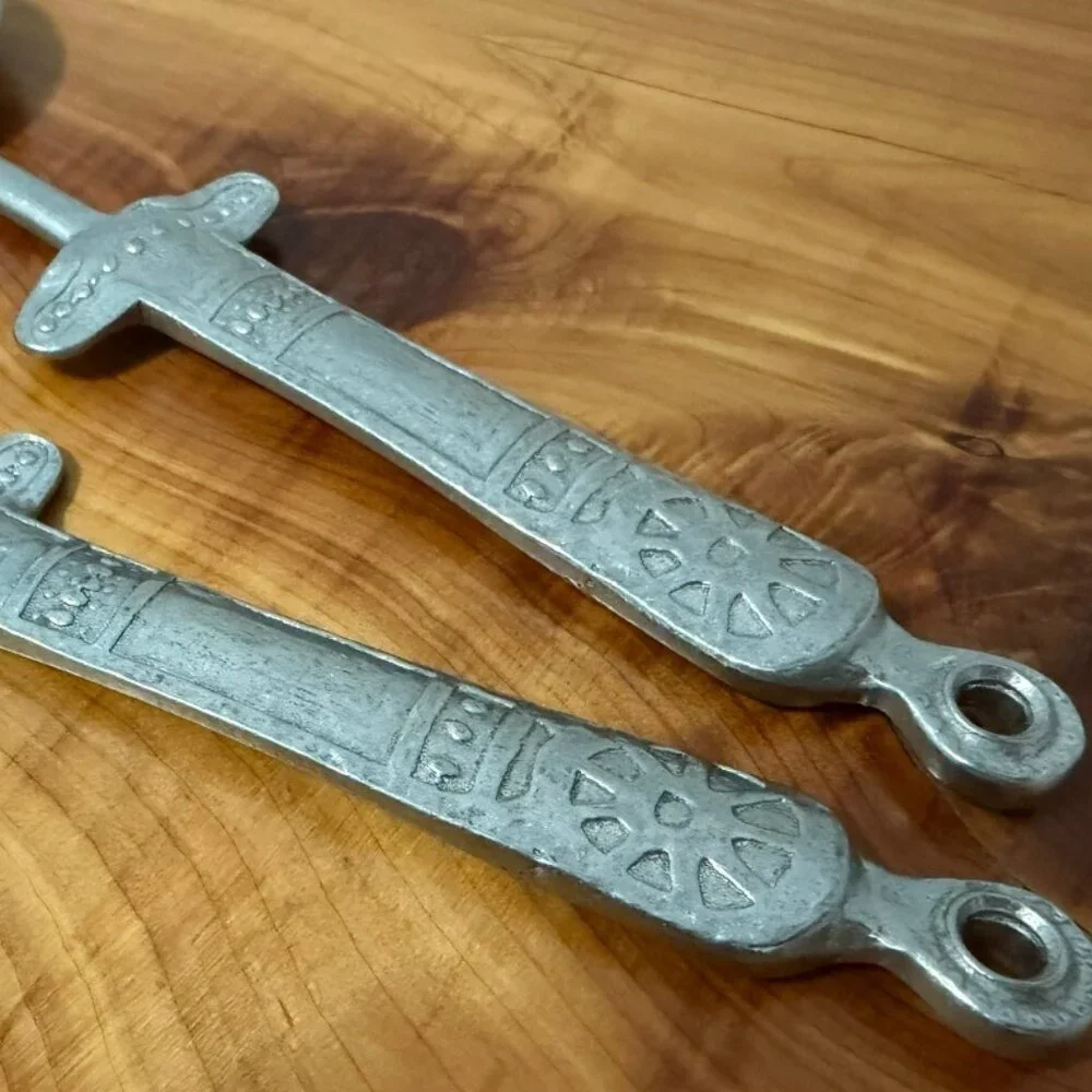 TWL Pewter Co. Set of 2 Silver Tone Salad Servers Made in USA